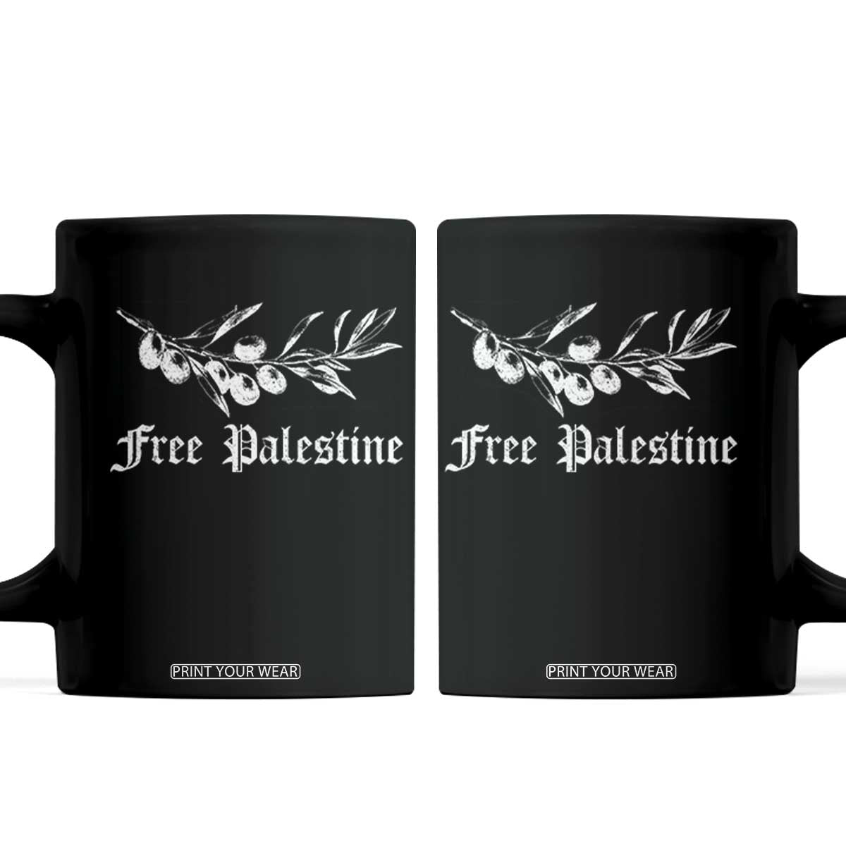 Free Palestine Coffee Mug Palestinian Olives Fruits TS10 Black Print Your Wear