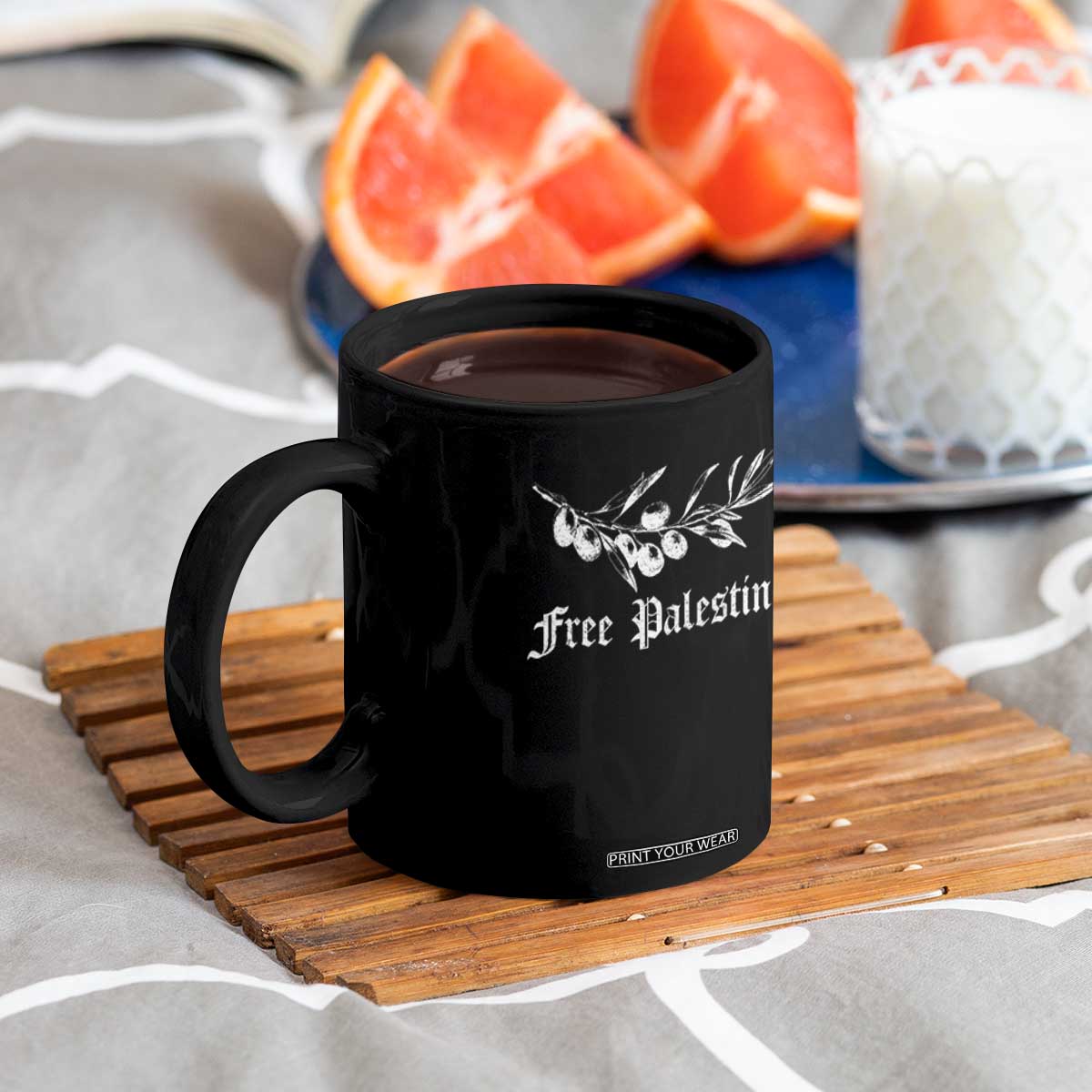 Free Palestine Coffee Mug Palestinian Olives Fruits TS10 Print Your Wear