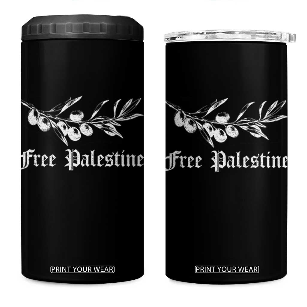 Free Palestine 4 in 1 Can Cooler Tumbler Palestinian Olives Fruits TS10 One Size: 16 oz Black Print Your Wear