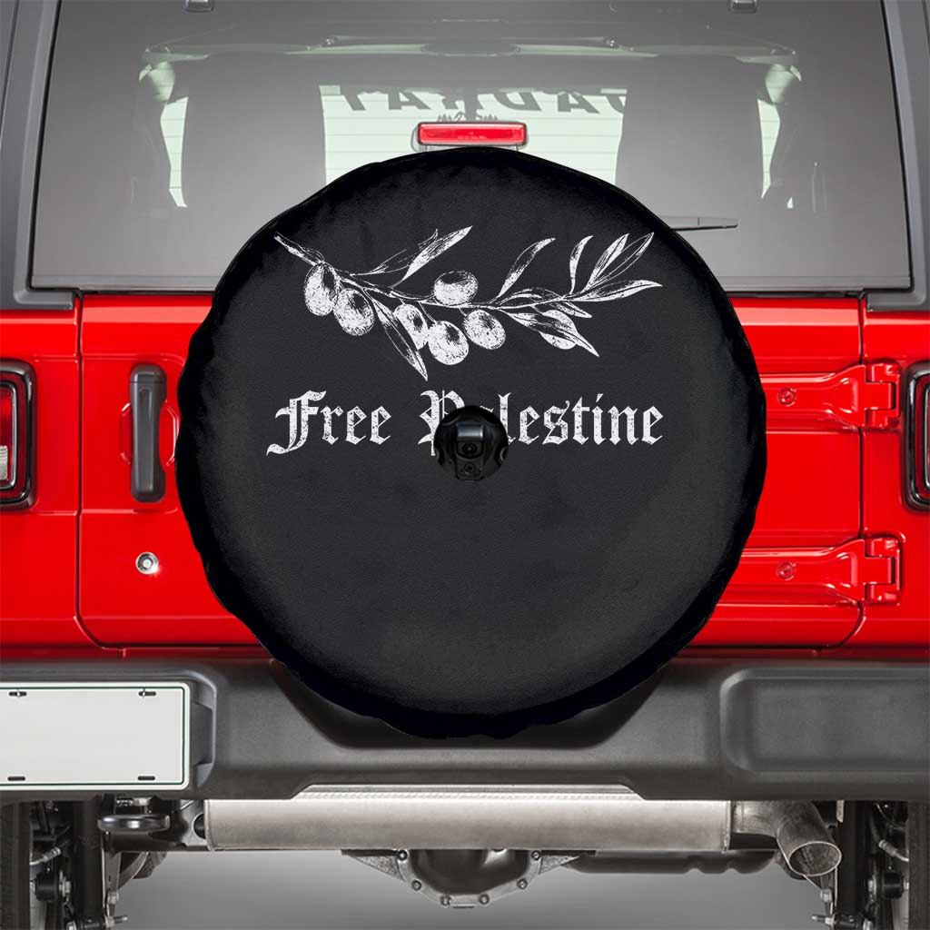 Free Palestine Spare Tire Cover Palestinian Olives Fruits TS10 Black Print Your Wear