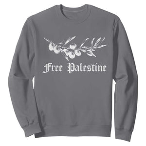 Free Palestine Sweatshirt Palestinian Olives Fruits TS10 Charcoal Print Your Wear