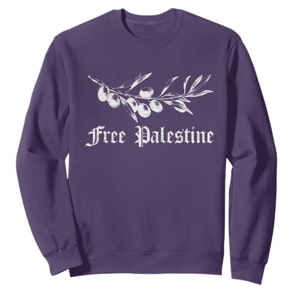 Free Palestine Sweatshirt Palestinian Olives Fruits TS10 Purple Print Your Wear