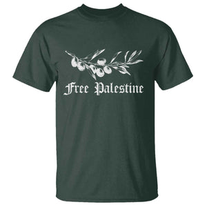 Free Palestine T Shirt Palestinian Olives Fruits TS10 Dark Forest Green Print Your Wear