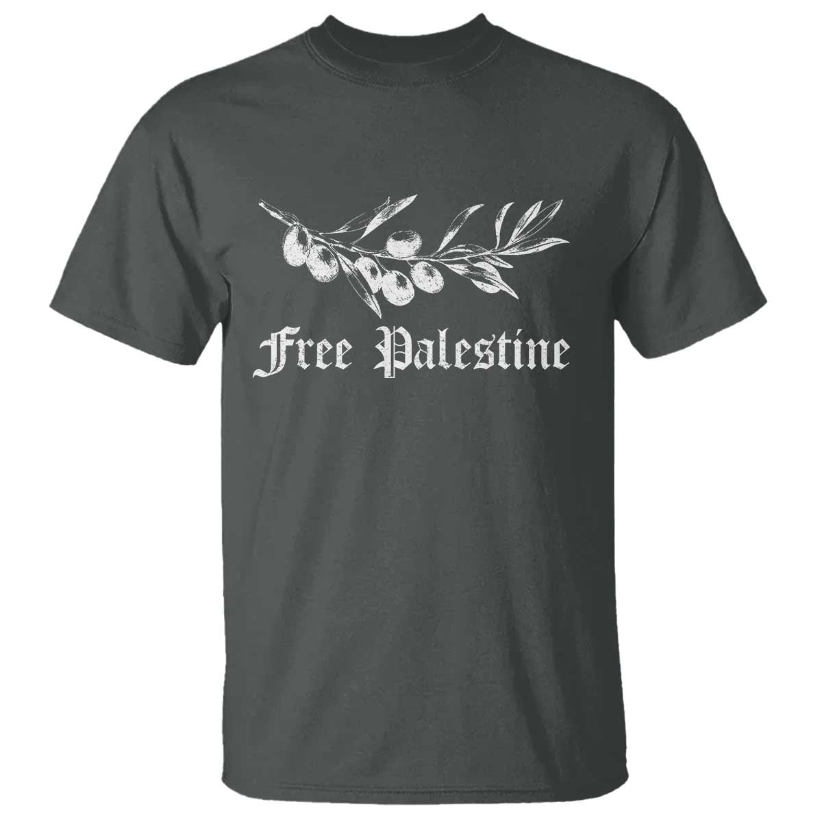 Free Palestine T Shirt Palestinian Olives Fruits TS10 Dark Heather Print Your Wear