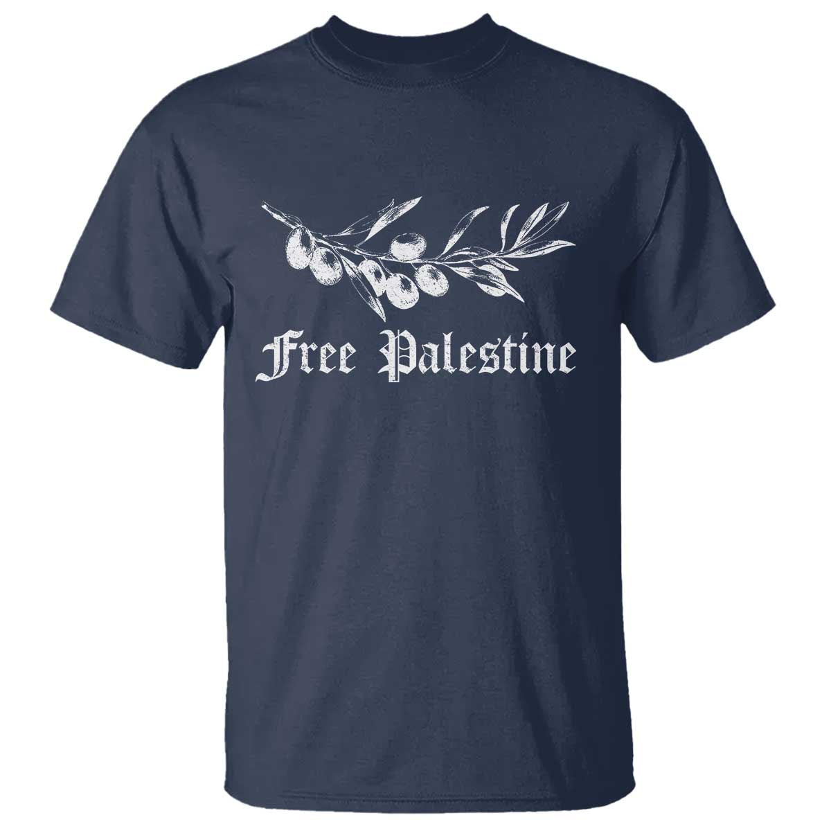 Free Palestine T Shirt Palestinian Olives Fruits TS10 Navy Print Your Wear