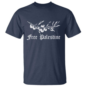 Free Palestine T Shirt Palestinian Olives Fruits TS10 Navy Print Your Wear