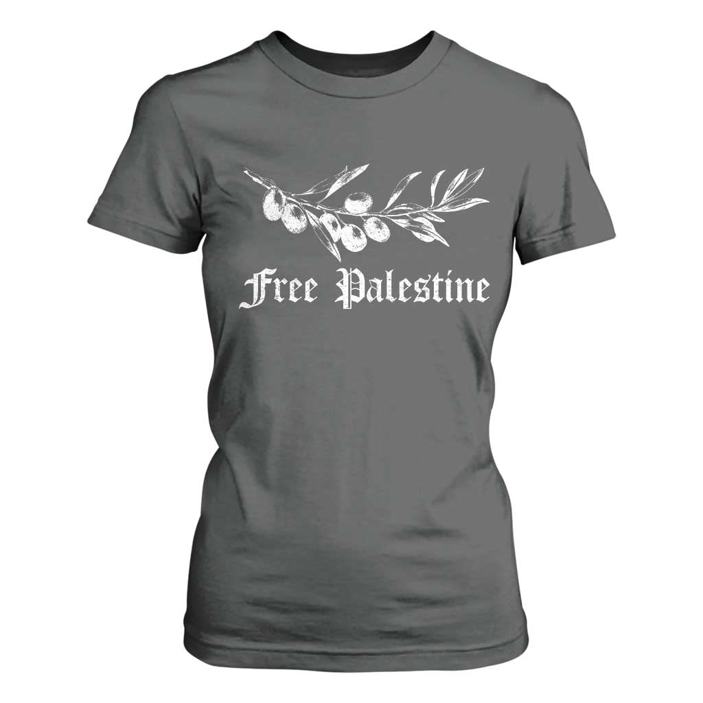 Free Palestine T Shirt For Women Palestinian Olives Fruits TS10 Dark Heather Print Your Wear