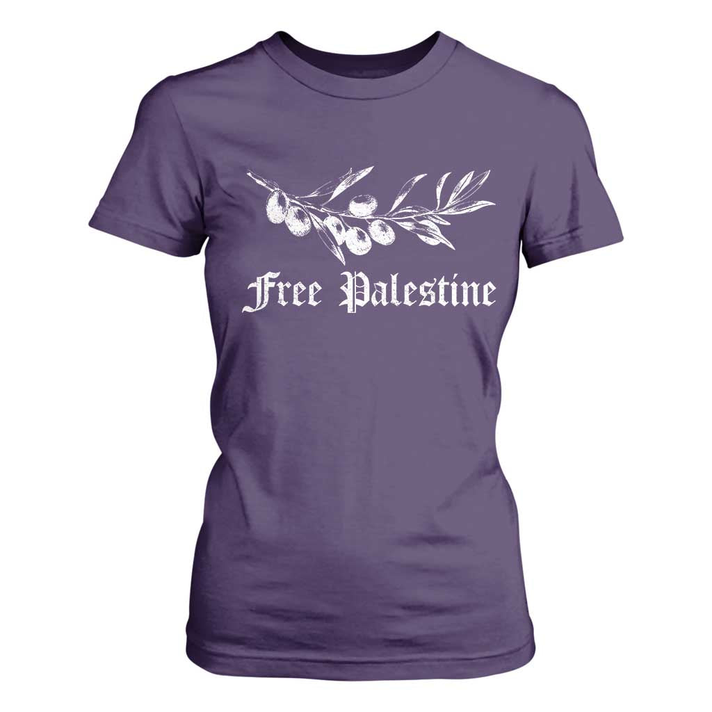 Free Palestine T Shirt For Women Palestinian Olives Fruits TS10 Purple Print Your Wear