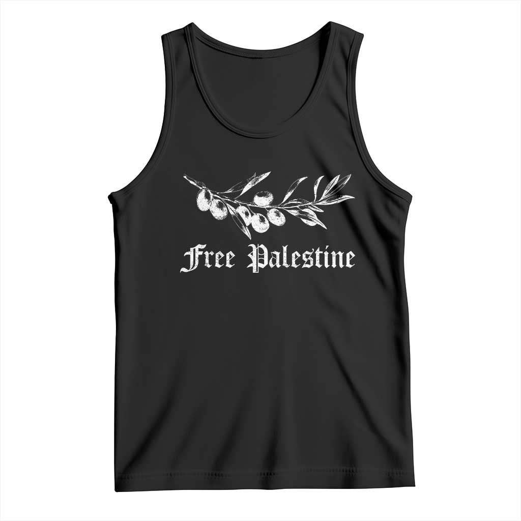 Free Palestine Tank Top Palestinian Olives Fruits TS10 Black Print Your Wear