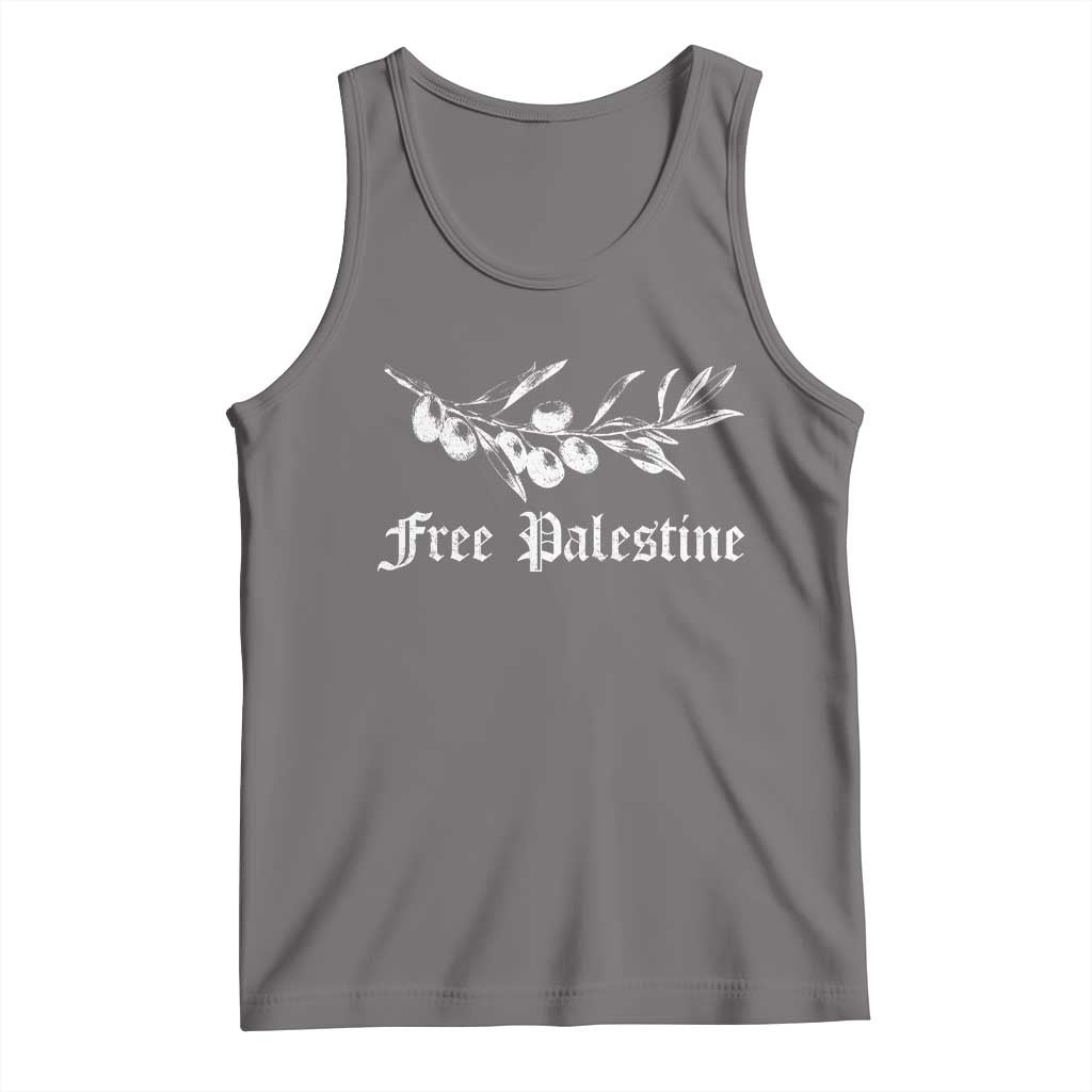 Free Palestine Tank Top Palestinian Olives Fruits TS10 Deep Heather Print Your Wear