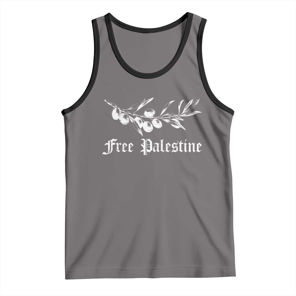 Free Palestine Tank Top Palestinian Olives Fruits TS10 Deep Heather Black Print Your Wear