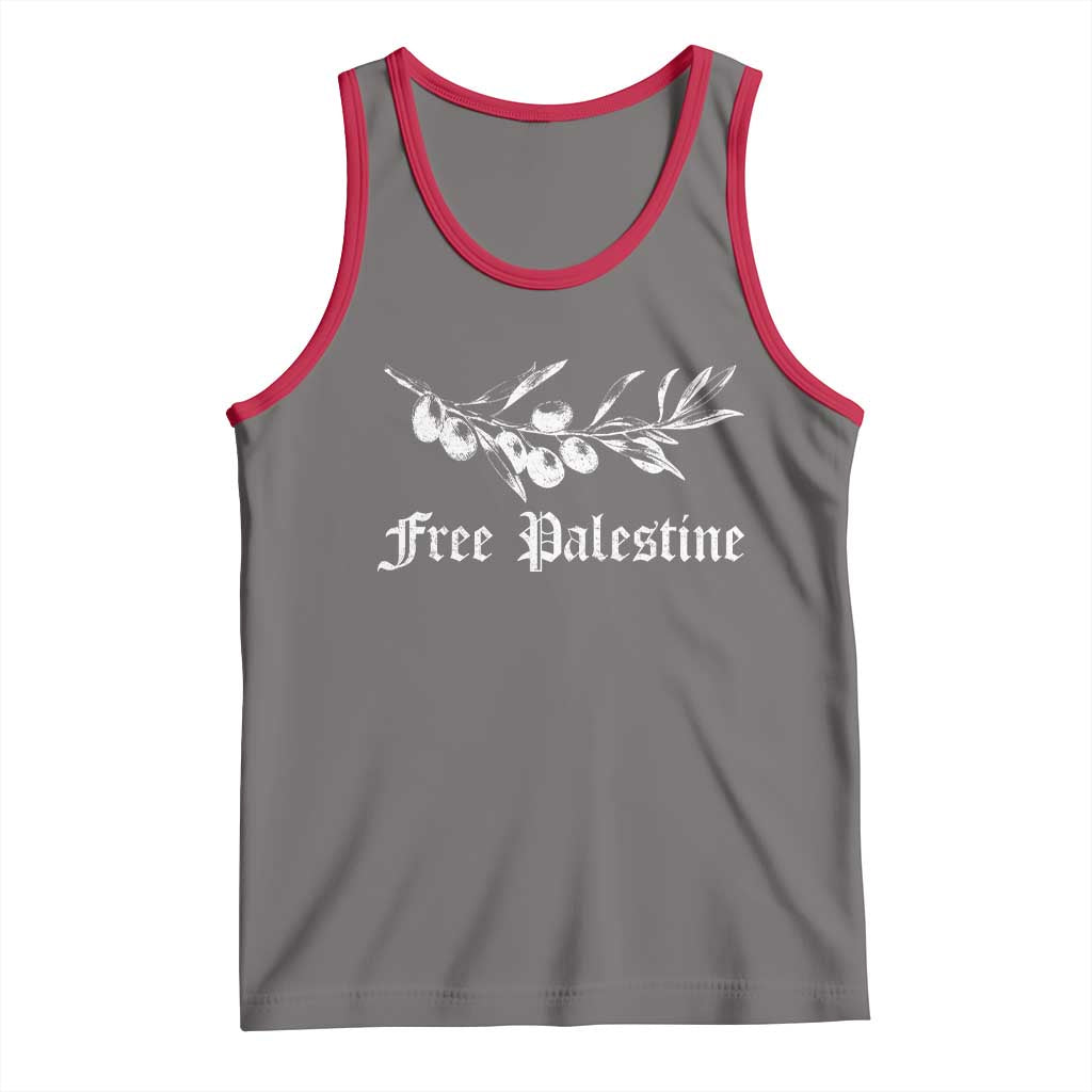 Free Palestine Tank Top Palestinian Olives Fruits TS10 Deep Heather Red Print Your Wear