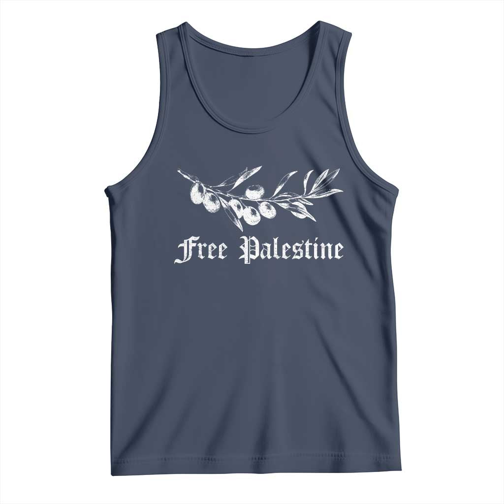 Free Palestine Tank Top Palestinian Olives Fruits TS10 Navy Print Your Wear