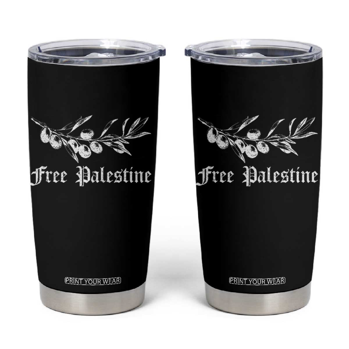 Free Palestine Tumbler Cup Palestinian Olives Fruits TS10 Black Print Your Wear