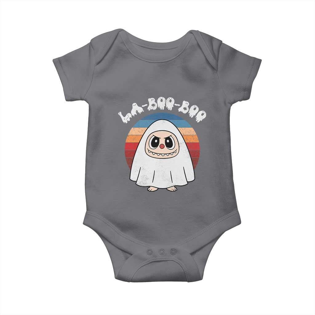 Cute Ghost Halloween Costume Baby Onesie Retro Spooky Trending Cartoon La Boo Boo TS10 Charcoal Print Your Wear