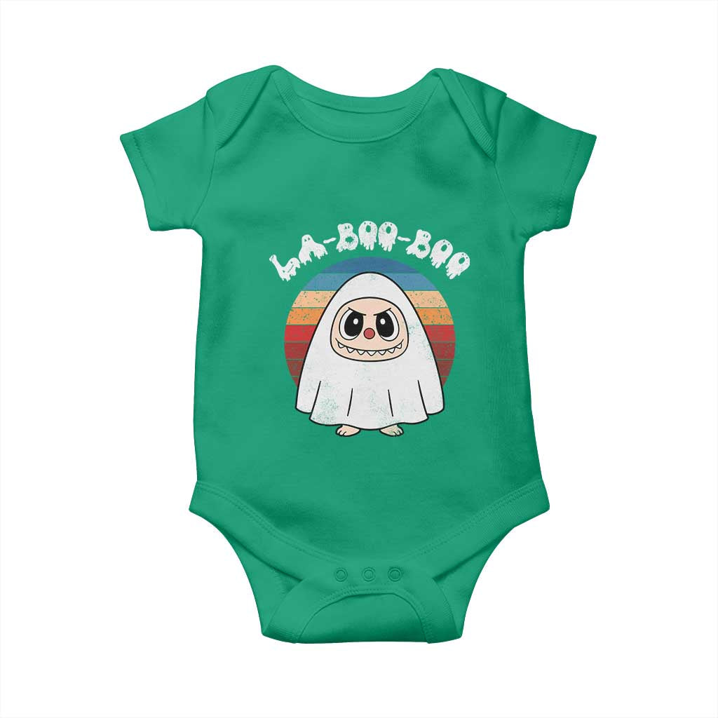 Cute Ghost Halloween Costume Baby Onesie Retro Spooky Trending Cartoon La Boo Boo TS10 Irish Green Print Your Wear