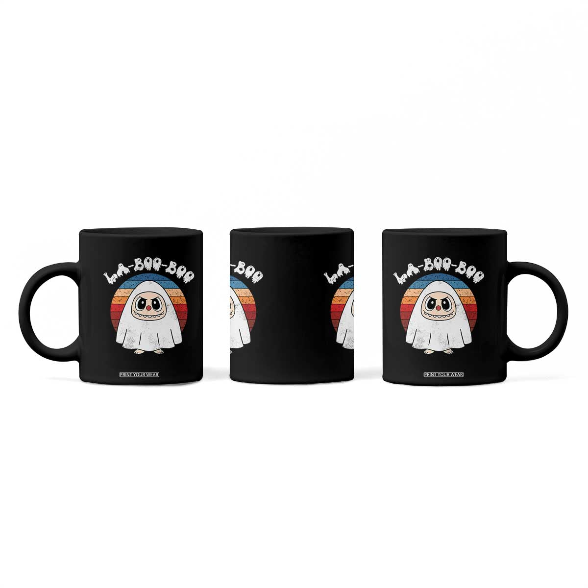 Cute Ghost Halloween Costume Coffee Mug Retro Spooky Trending Cartoon La Boo Boo TS10 Print Your Wear