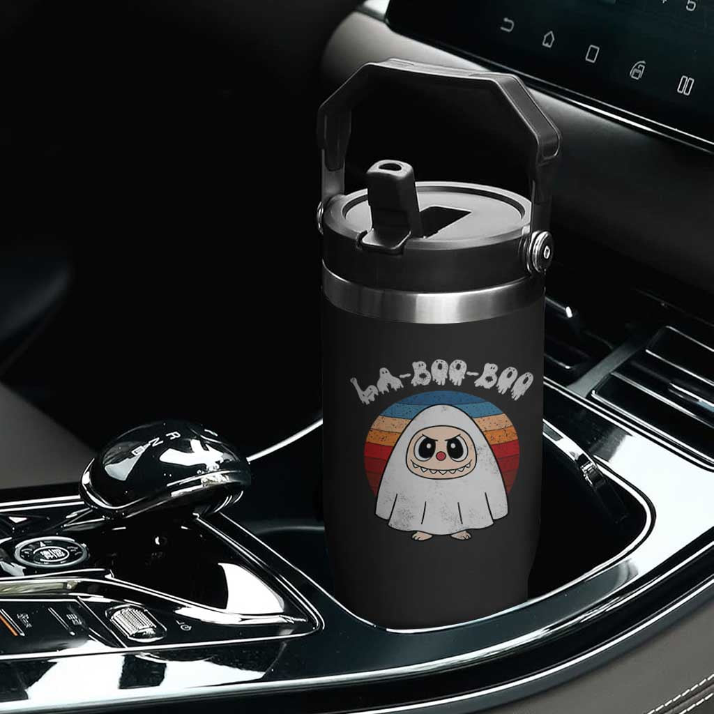 Cute Ghost Halloween Costume Flip Straw Tumbler Retro Spooky Trending Cartoon La Boo Boo TS10 Print Your Wear