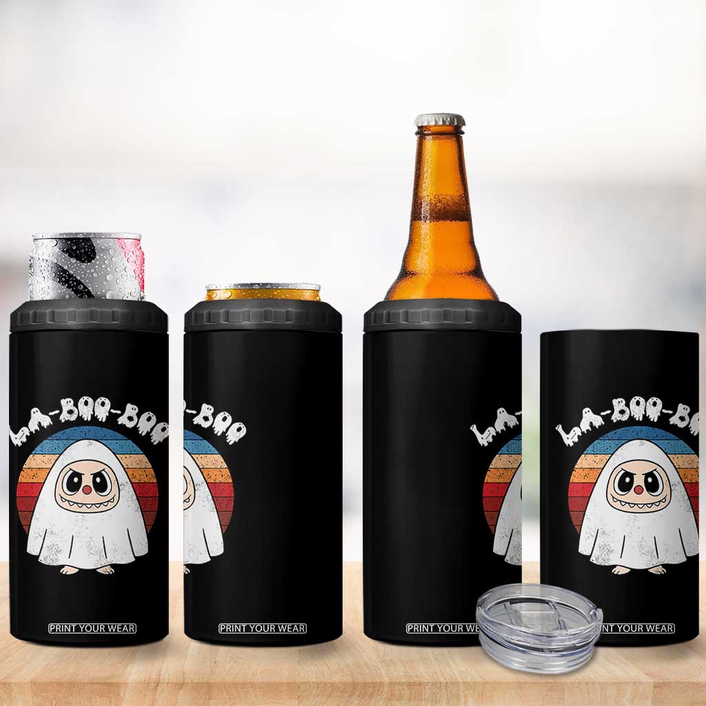 Cute Ghost Halloween Costume 4 in 1 Can Cooler Tumbler Retro Spooky Trending Cartoon La Boo Boo TS10 Print Your Wear