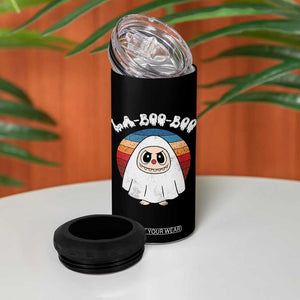 Cute Ghost Halloween Costume 4 in 1 Can Cooler Tumbler Retro Spooky Trending Cartoon La Boo Boo TS10 Print Your Wear