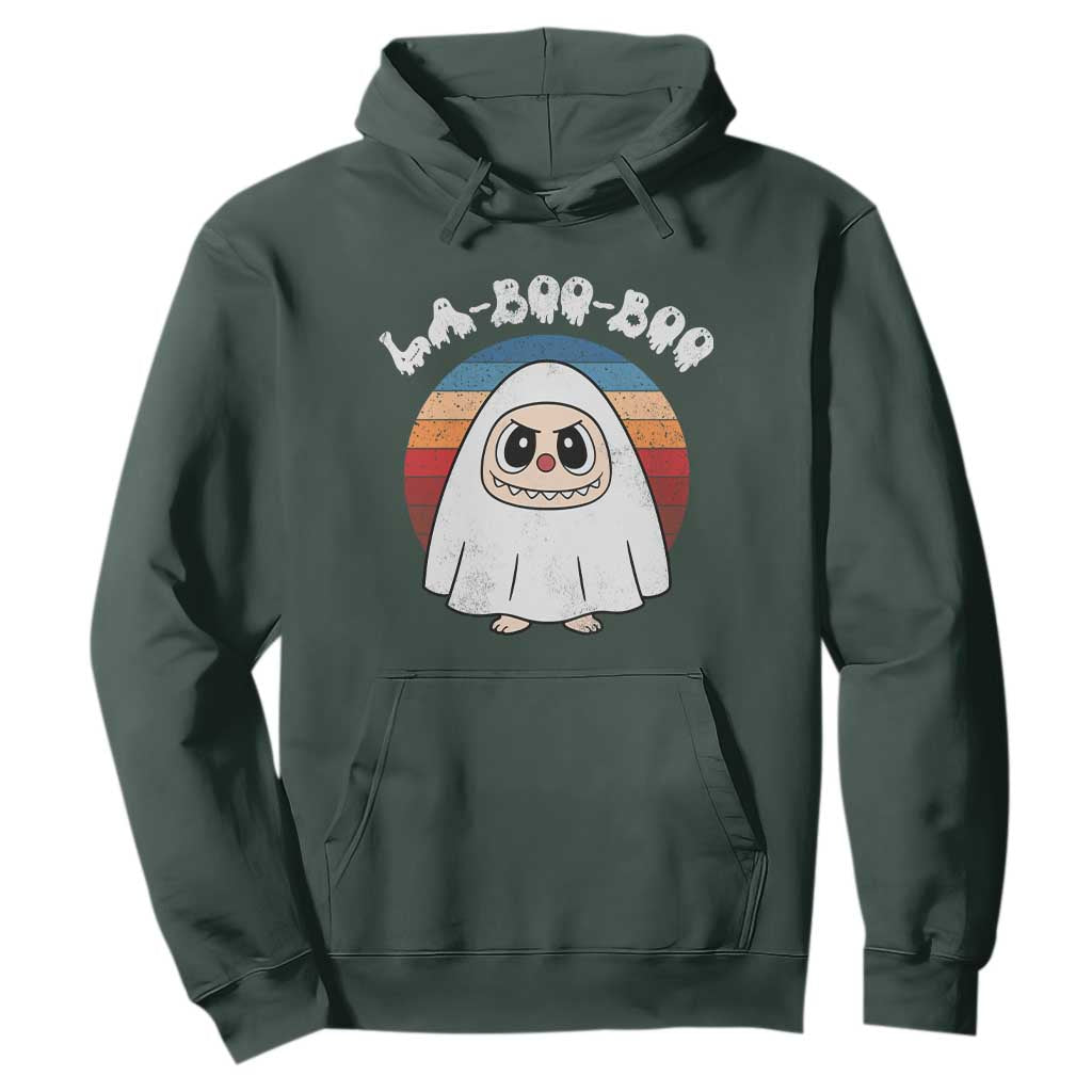 Cute Ghost Halloween Costume Hoodie Retro Spooky Trending Cartoon La Boo Boo TS10 Dark Forest Green Print Your Wear