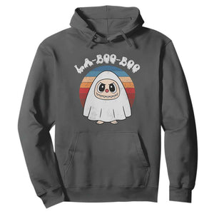 Cute Ghost Halloween Costume Hoodie Retro Spooky Trending Cartoon La Boo Boo TS10 Dark Heather Print Your Wear