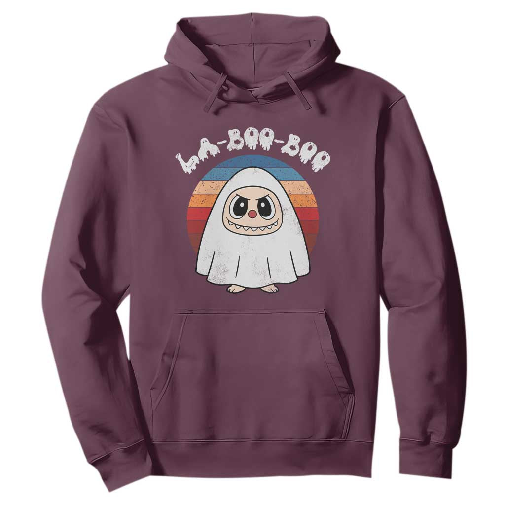 Cute Ghost Halloween Costume Hoodie Retro Spooky Trending Cartoon La Boo Boo TS10 Maroon Print Your Wear