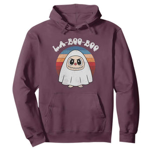 Cute Ghost Halloween Costume Hoodie Retro Spooky Trending Cartoon La Boo Boo TS10 Maroon Print Your Wear