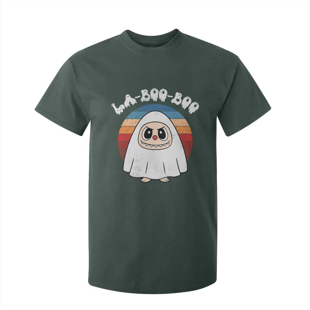 Cute Ghost Halloween Costume T Shirt For Kid Retro Spooky Trending Cartoon La Boo Boo TS10 Dark Forest Green Print Your Wear