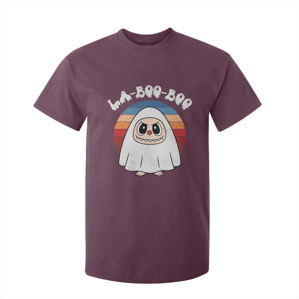 Cute Ghost Halloween Costume T Shirt For Kid Retro Spooky Trending Cartoon La Boo Boo TS10 Maroon Print Your Wear