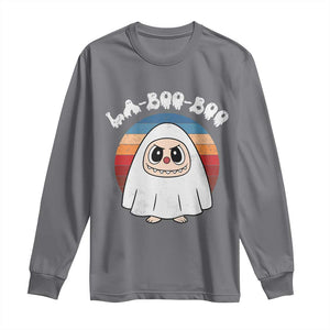Cute Ghost Halloween Costume Long Sleeve Shirt Retro Spooky Trending Cartoon La Boo Boo TS10 Charcoal Print Your Wear