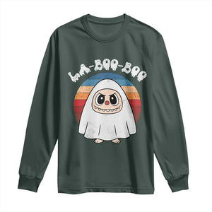 Cute Ghost Halloween Costume Long Sleeve Shirt Retro Spooky Trending Cartoon La Boo Boo TS10 Dark Forest Green Print Your Wear