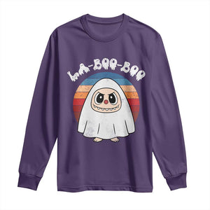 Cute Ghost Halloween Costume Long Sleeve Shirt Retro Spooky Trending Cartoon La Boo Boo TS10 Purple Print Your Wear
