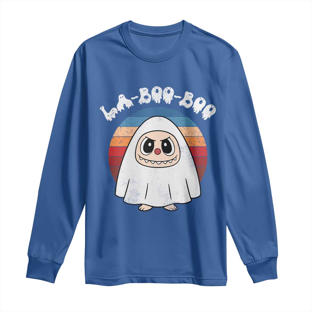 Cute Ghost Halloween Costume Long Sleeve Shirt Retro Spooky Trending Cartoon La Boo Boo TS10 Royal Blue Print Your Wear