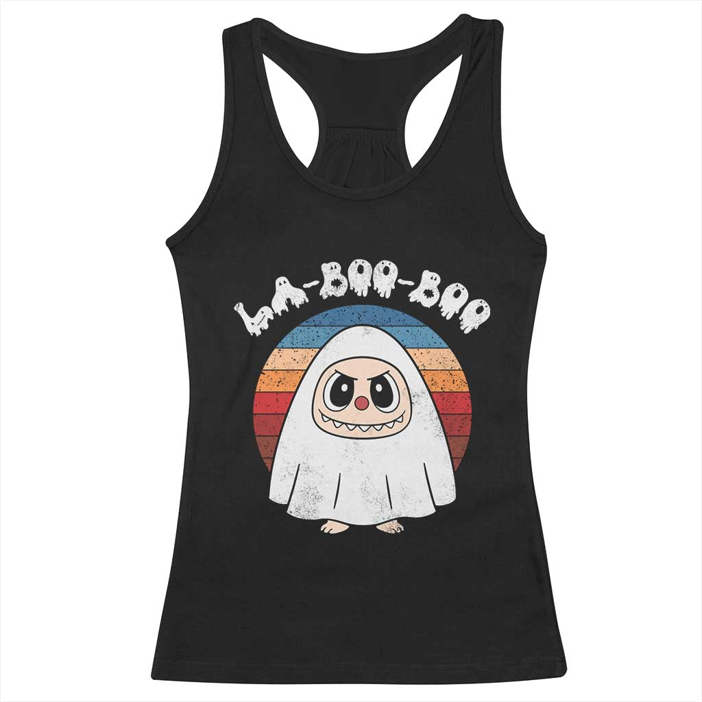 Cute Ghost Halloween Costume Racerback Tank Top Retro Spooky Trending Cartoon La Boo Boo TS10 Black Print Your Wear