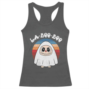 Cute Ghost Halloween Costume Racerback Tank Top Retro Spooky Trending Cartoon La Boo Boo TS10 Dark Heather Print Your Wear