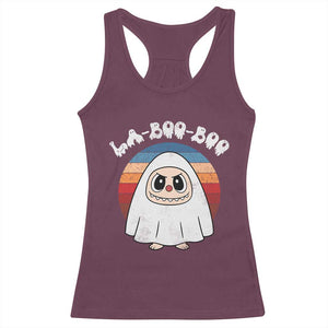 Cute Ghost Halloween Costume Racerback Tank Top Retro Spooky Trending Cartoon La Boo Boo TS10 Maroon Print Your Wear