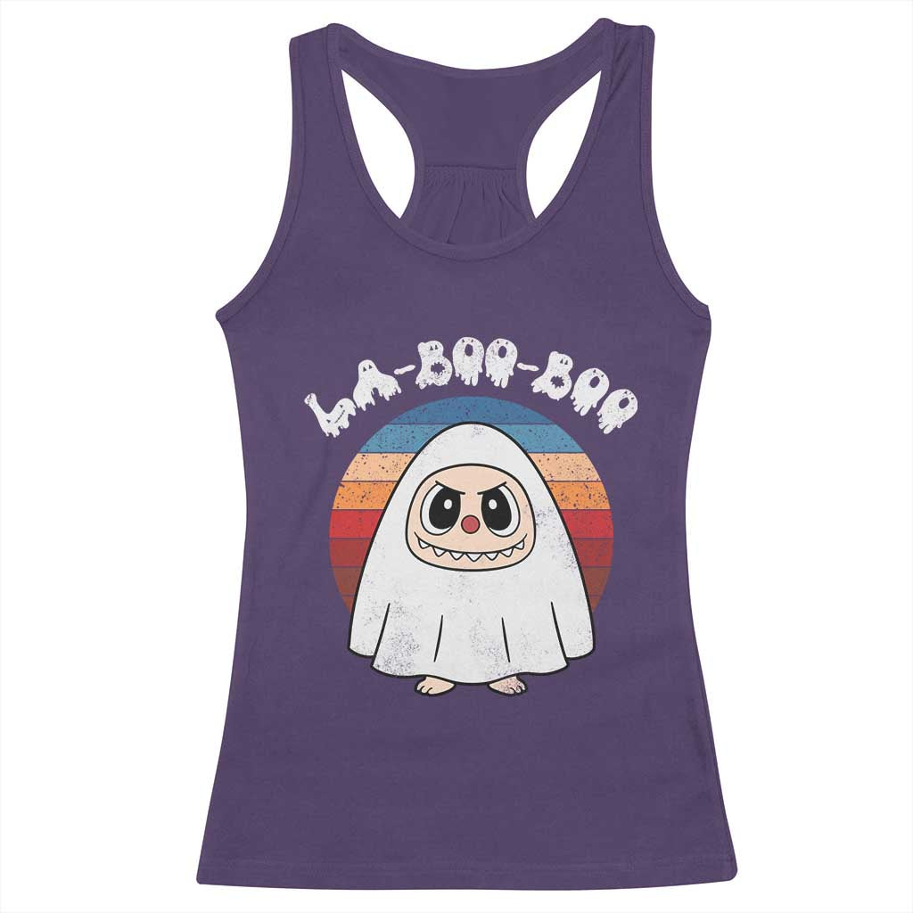 Cute Ghost Halloween Costume Racerback Tank Top Retro Spooky Trending Cartoon La Boo Boo TS10 Purple Print Your Wear