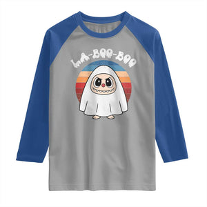 Cute Ghost Halloween Costume Raglan Shirt Retro Spooky Trending Cartoon La Boo Boo TS10 Sport Gray Royal Print Your Wear
