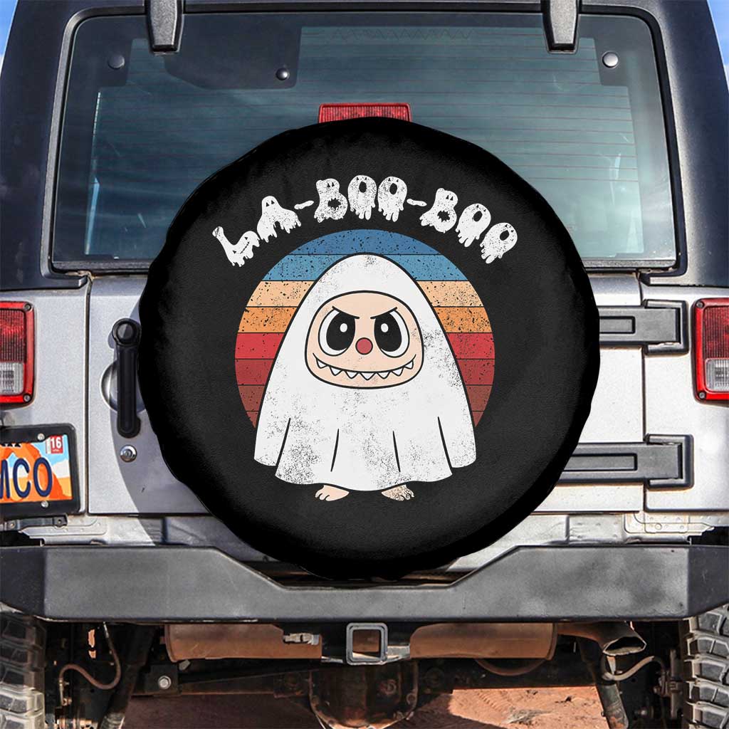Cute Ghost Halloween Costume Spare Tire Cover Retro Spooky Trending Cartoon La Boo Boo TS10 No hole Black Print Your Wear