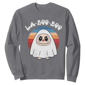 Cute Ghost Halloween Costume Sweatshirt Retro Spooky Trending Cartoon La Boo Boo TS10 Charcoal Print Your Wear