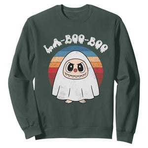 Cute Ghost Halloween Costume Sweatshirt Retro Spooky Trending Cartoon La Boo Boo TS10 Dark Forest Green Print Your Wear