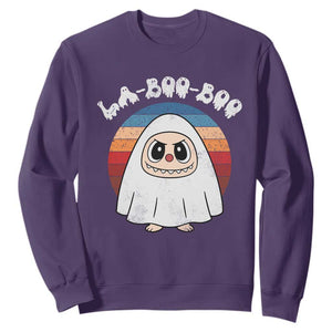 Cute Ghost Halloween Costume Sweatshirt Retro Spooky Trending Cartoon La Boo Boo TS10 Purple Print Your Wear