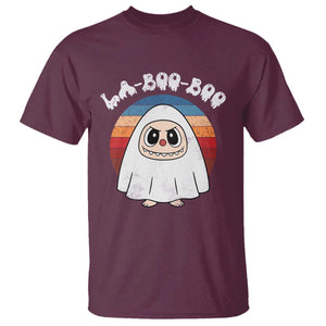 Cute Ghost Halloween Costume T Shirt Retro Spooky Trending Cartoon La Boo Boo TS10 Maroon Print Your Wear