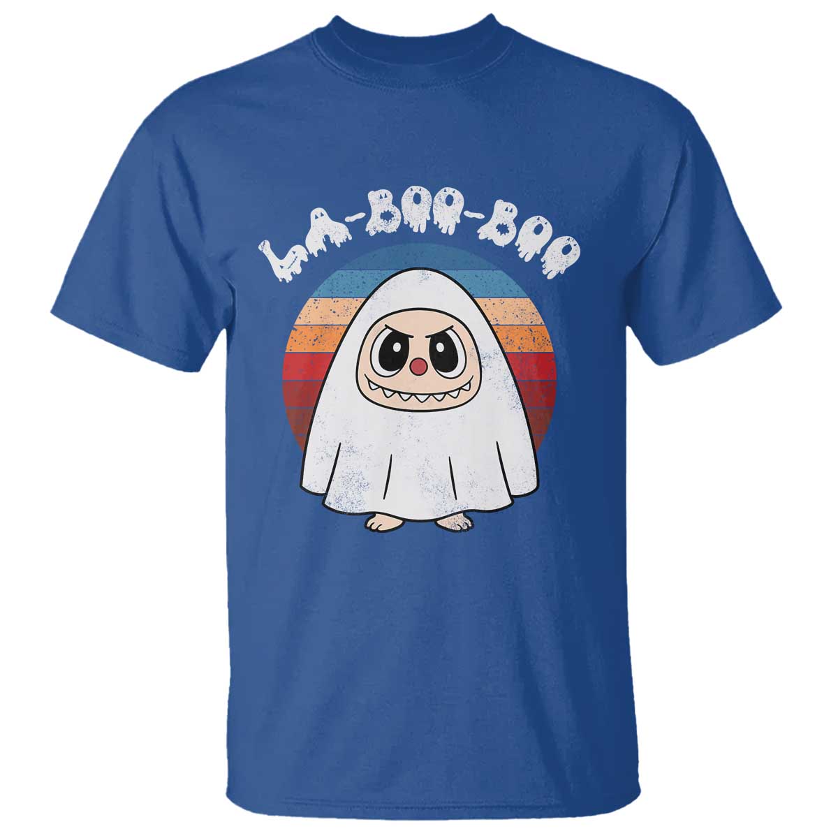 Cute Ghost Halloween Costume T Shirt Retro Spooky Trending Cartoon La Boo Boo TS10 Royal Blue Print Your Wear