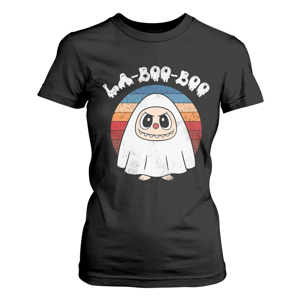 Cute Ghost Halloween Costume T Shirt For Women Retro Spooky Trending Cartoon La Boo Boo TS10 Black Print Your Wear