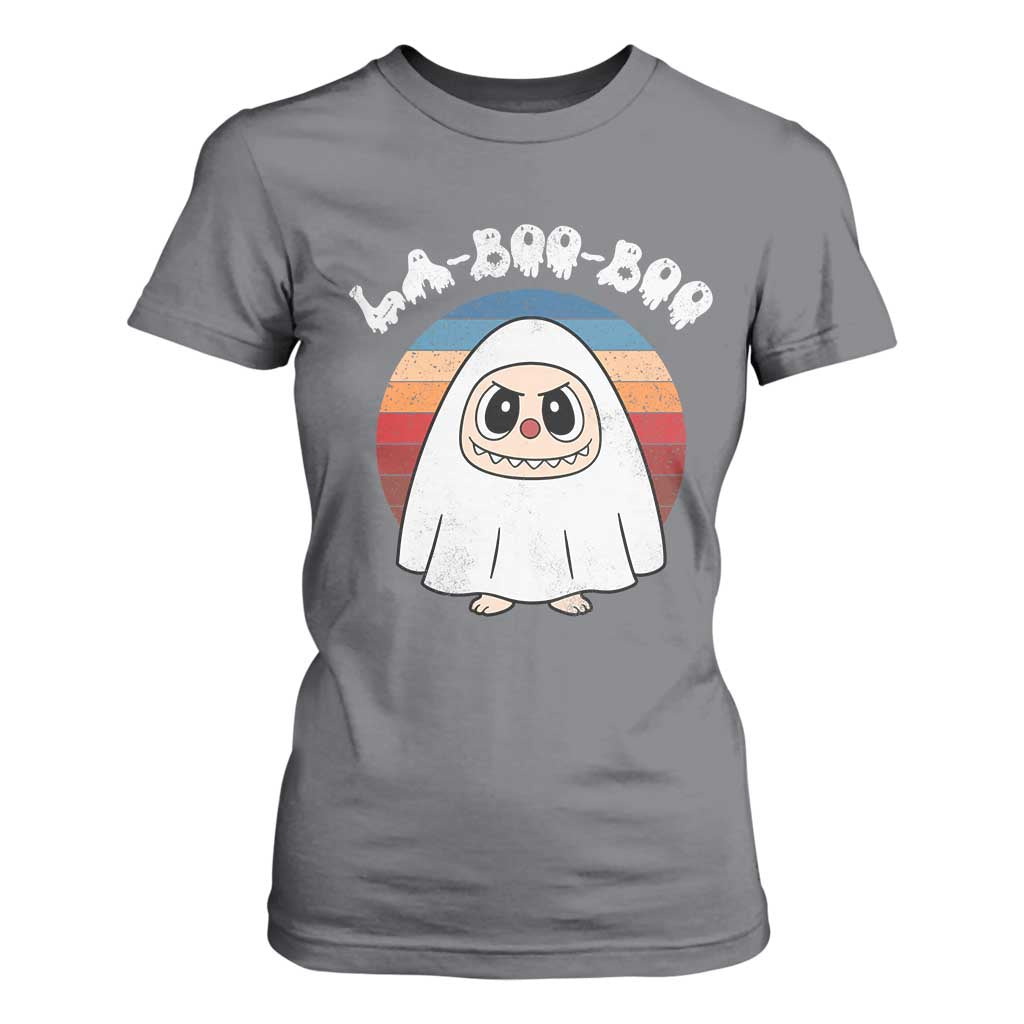 Cute Ghost Halloween Costume T Shirt For Women Retro Spooky Trending Cartoon La Boo Boo TS10 Charcoal Print Your Wear