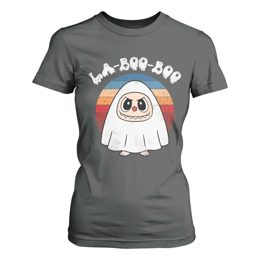 Cute Ghost Halloween Costume T Shirt For Women Retro Spooky Trending Cartoon La Boo Boo TS10 Dark Heather Print Your Wear