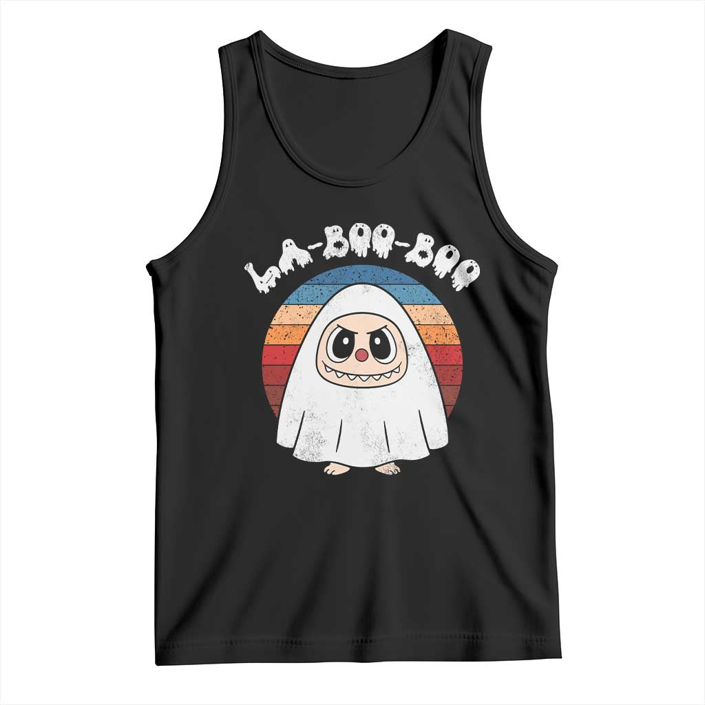 Cute Ghost Halloween Costume Tank Top Retro Spooky Trending Cartoon La Boo Boo TS10 Black Print Your Wear