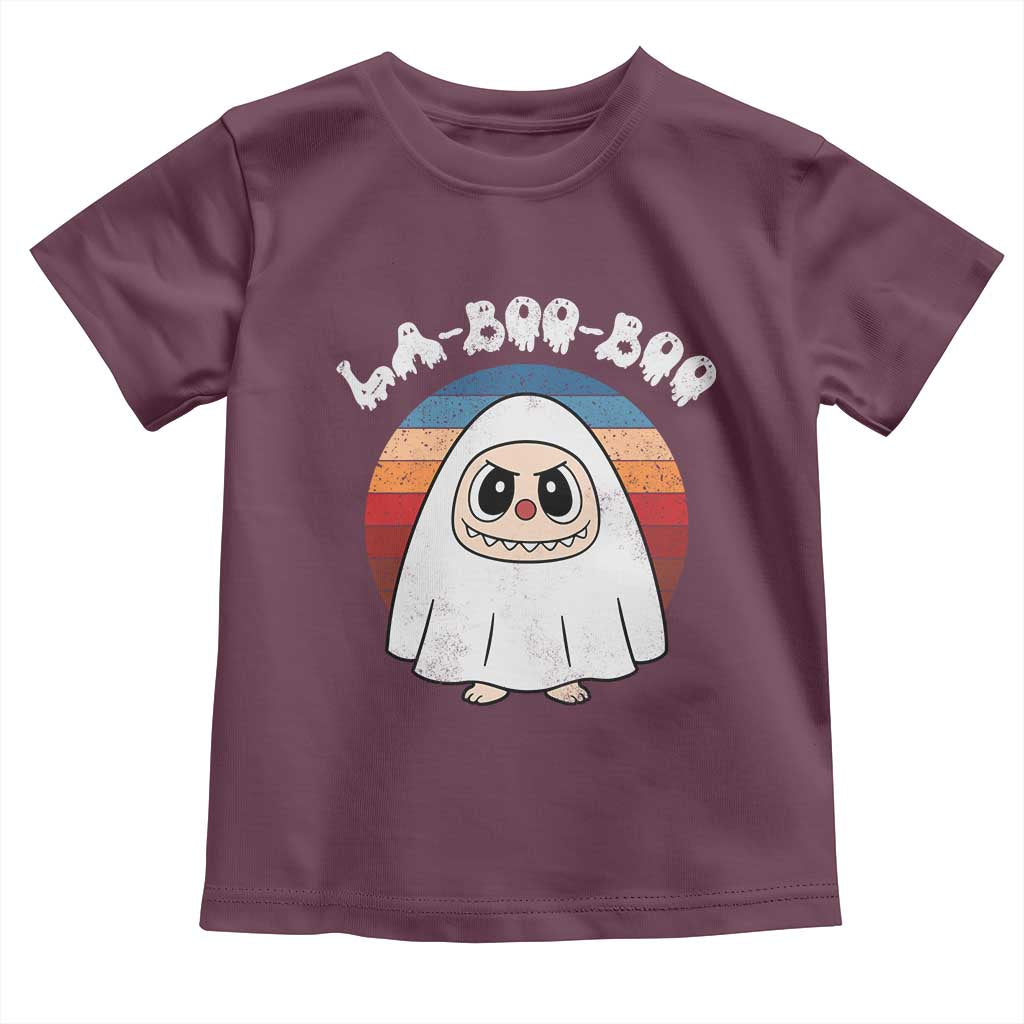 Cute Ghost Halloween Costume Toddler T Shirt Retro Spooky Trending Cartoon La Boo Boo TS10 Maroon Print Your Wear